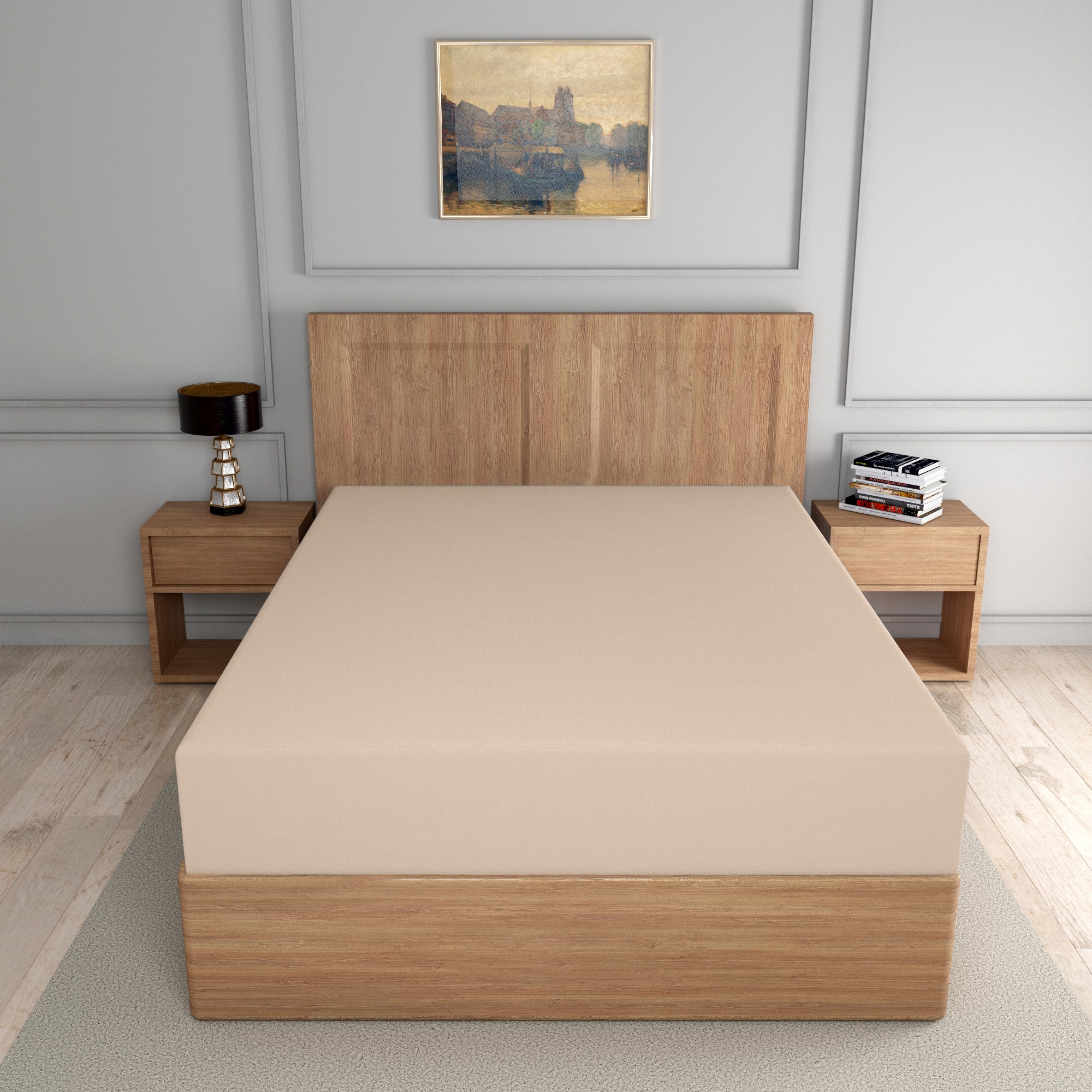 easy care PC fitted sheet latte