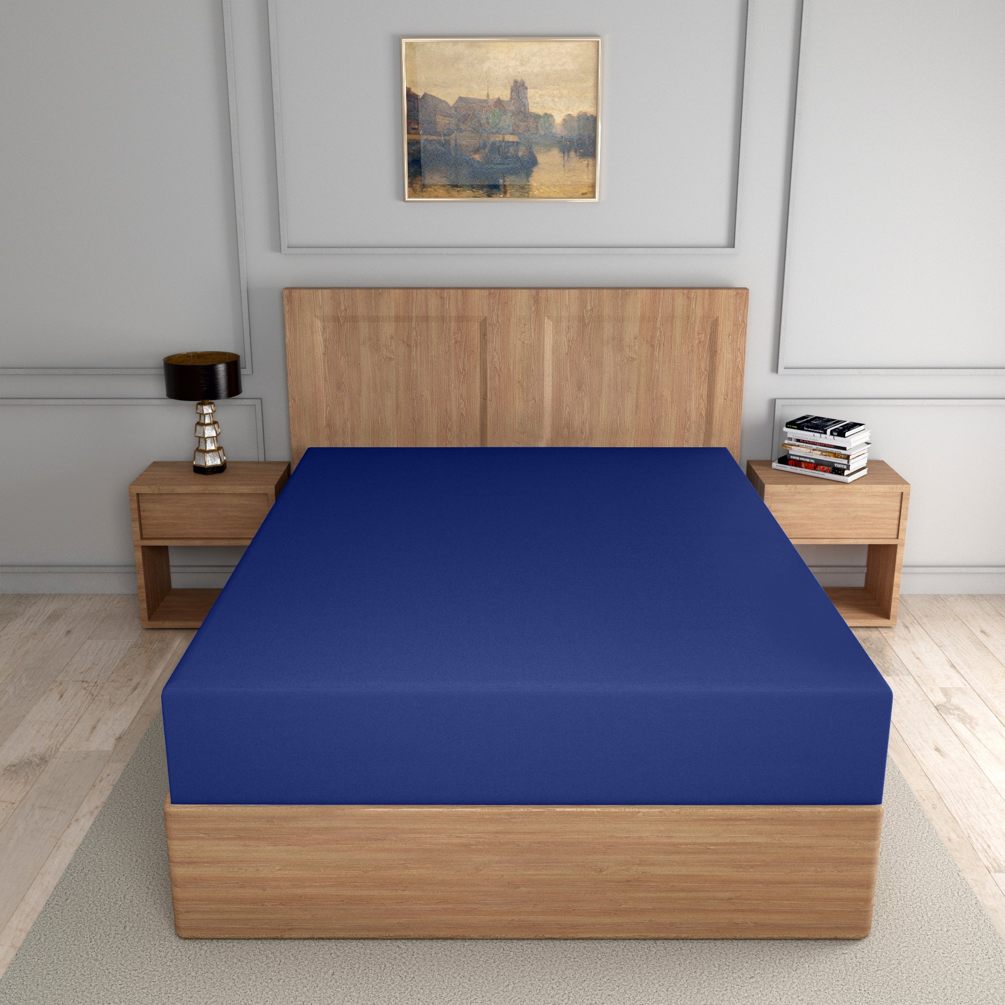 easy care PC fitted sheet royalblue