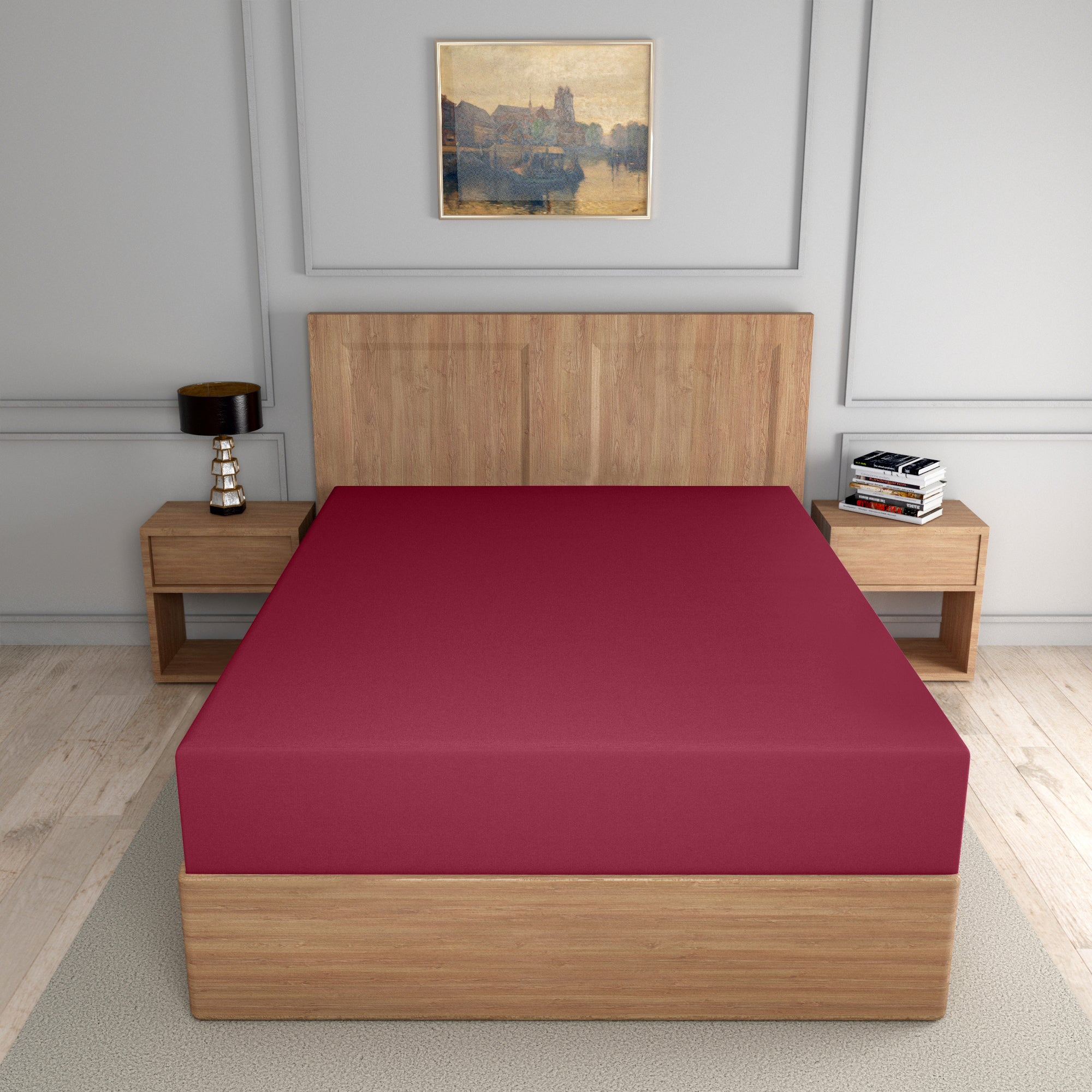 easy care PC fitted sheet red