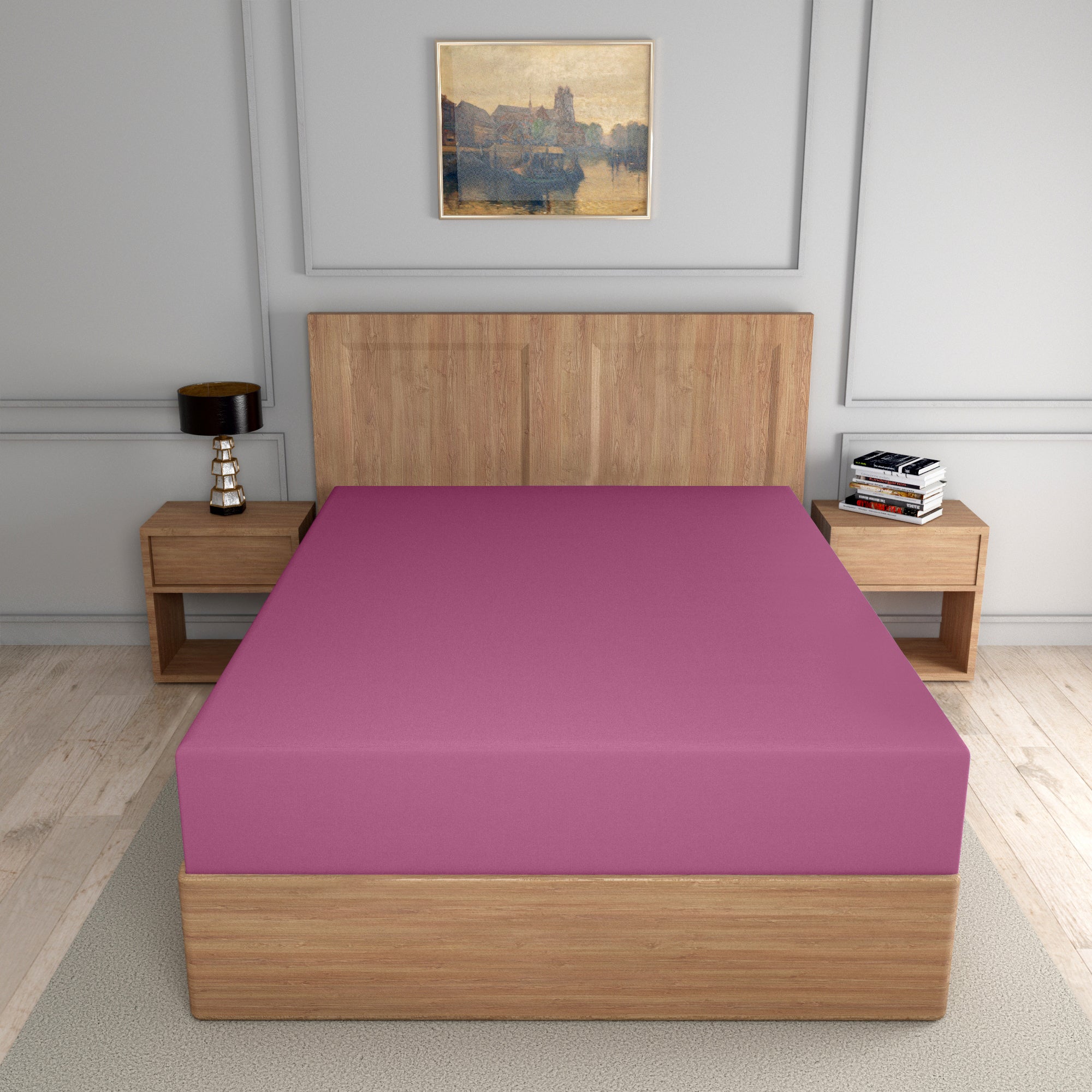 easy care PC fitted sheet fuchsia