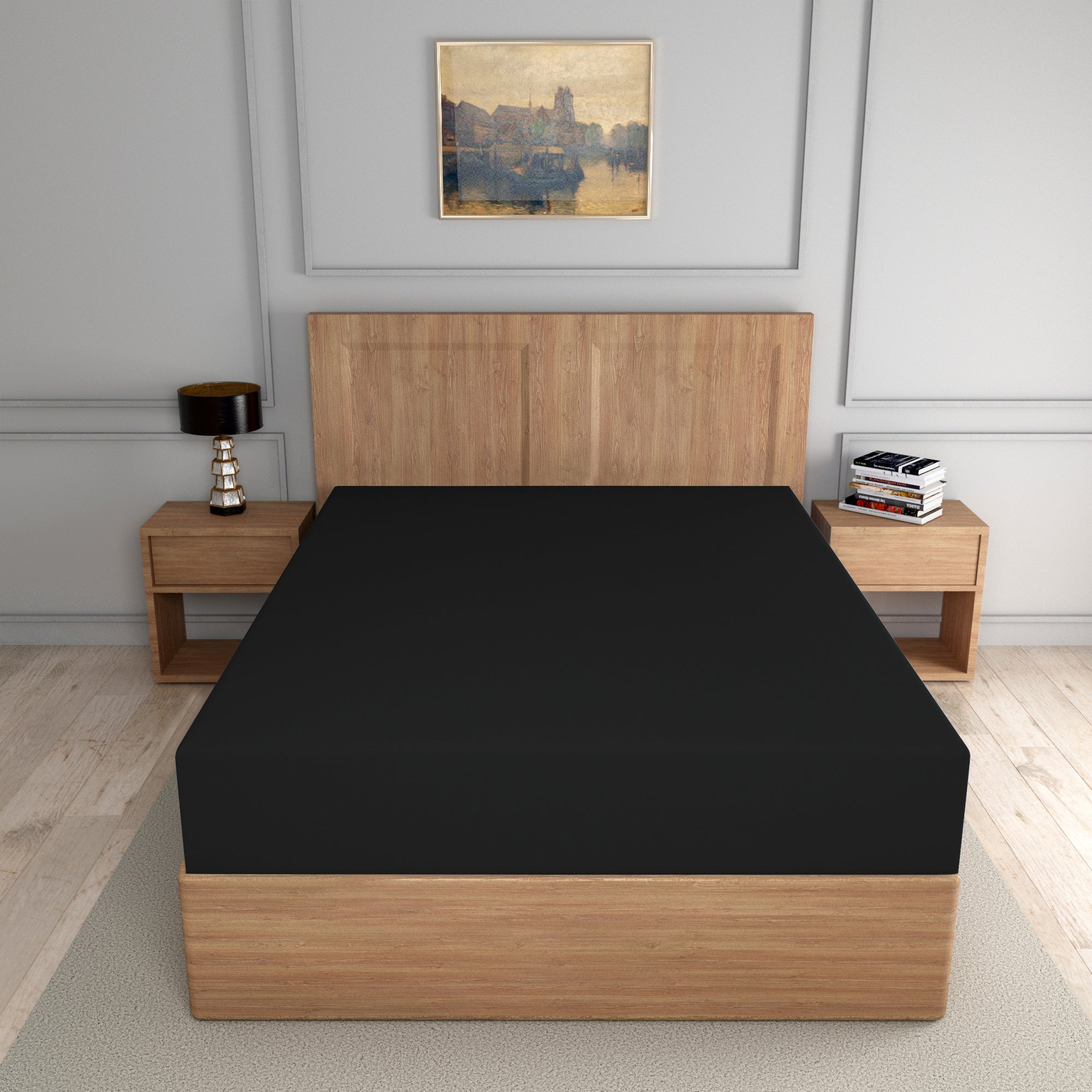 easy care PC fitted sheet black