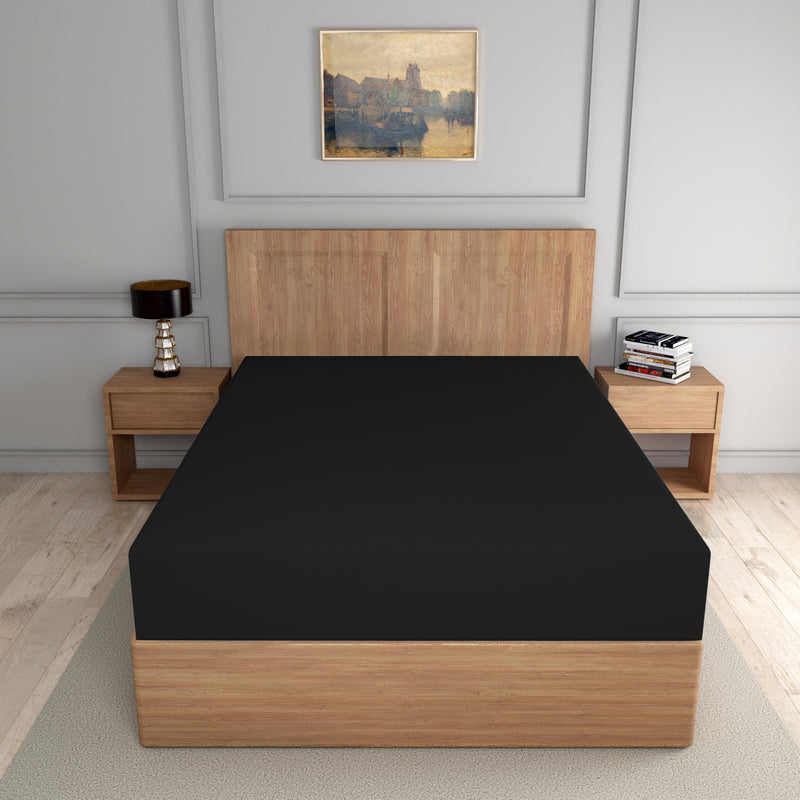 easy care PC fitted sheet black