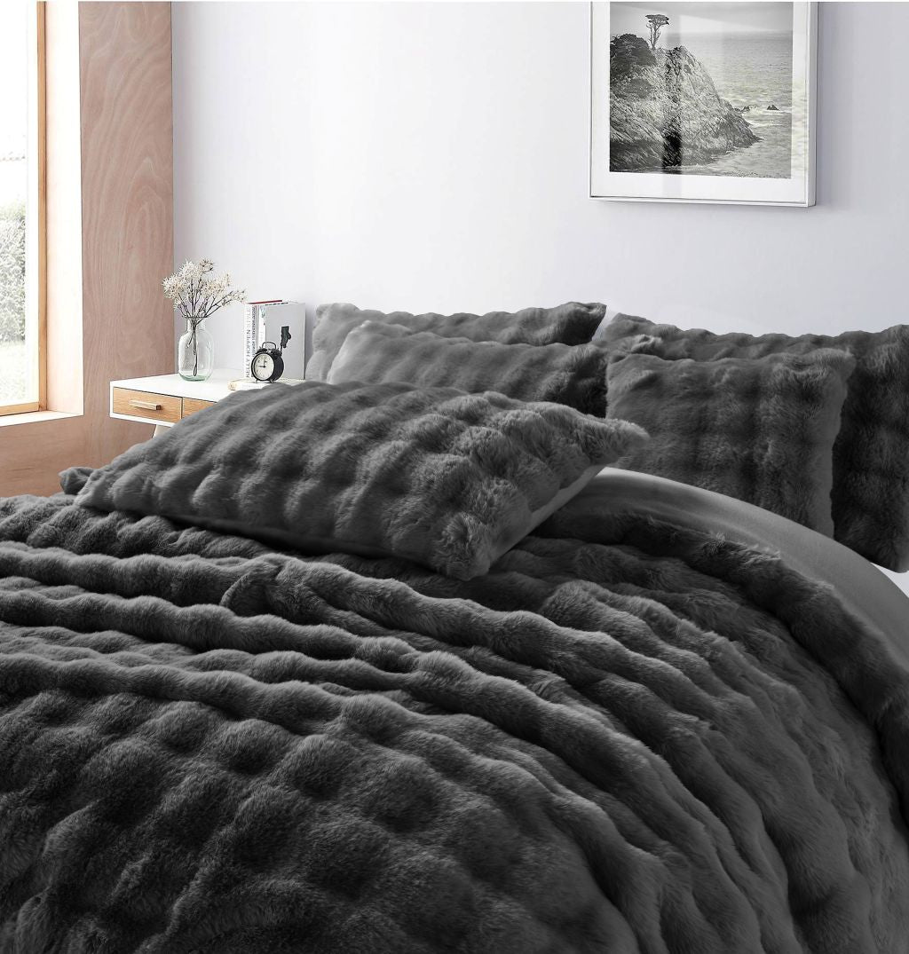 Square Teddy Fleece Duvet Cover Set | 4 Colours