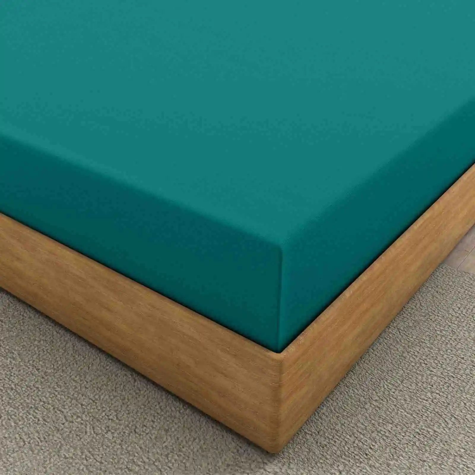 easy iron PC fitted sheet teal