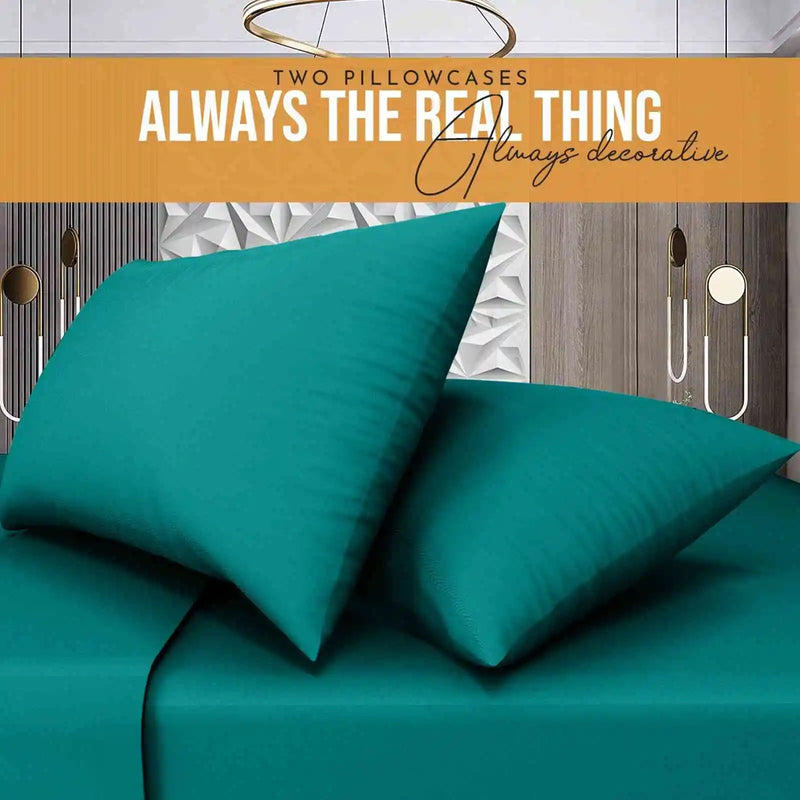 easy iron poly cotton pillow cases teal