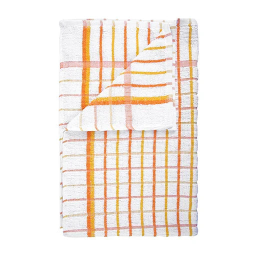 orange terry check tea towels