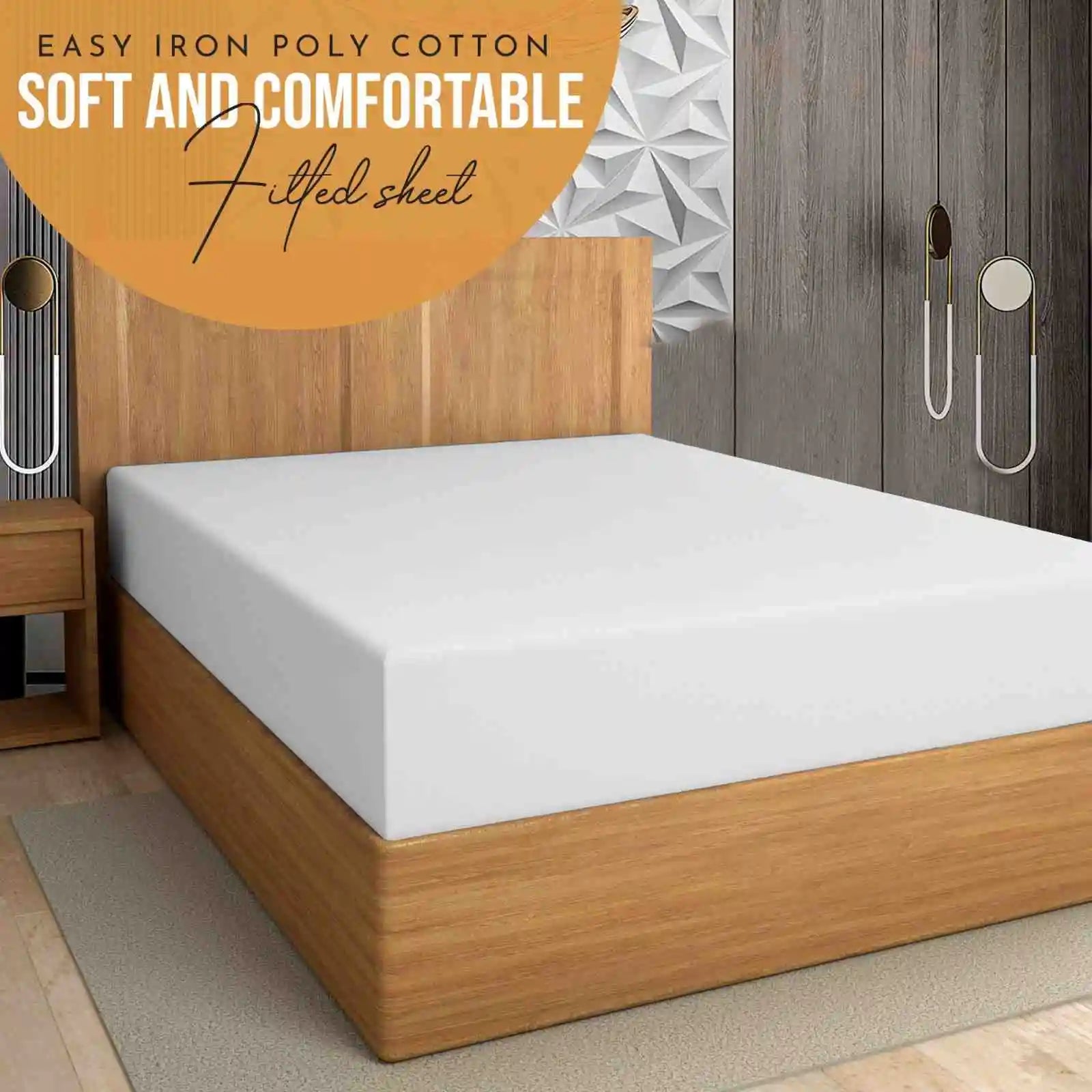 easy iron PC extra deep fitted sheet white