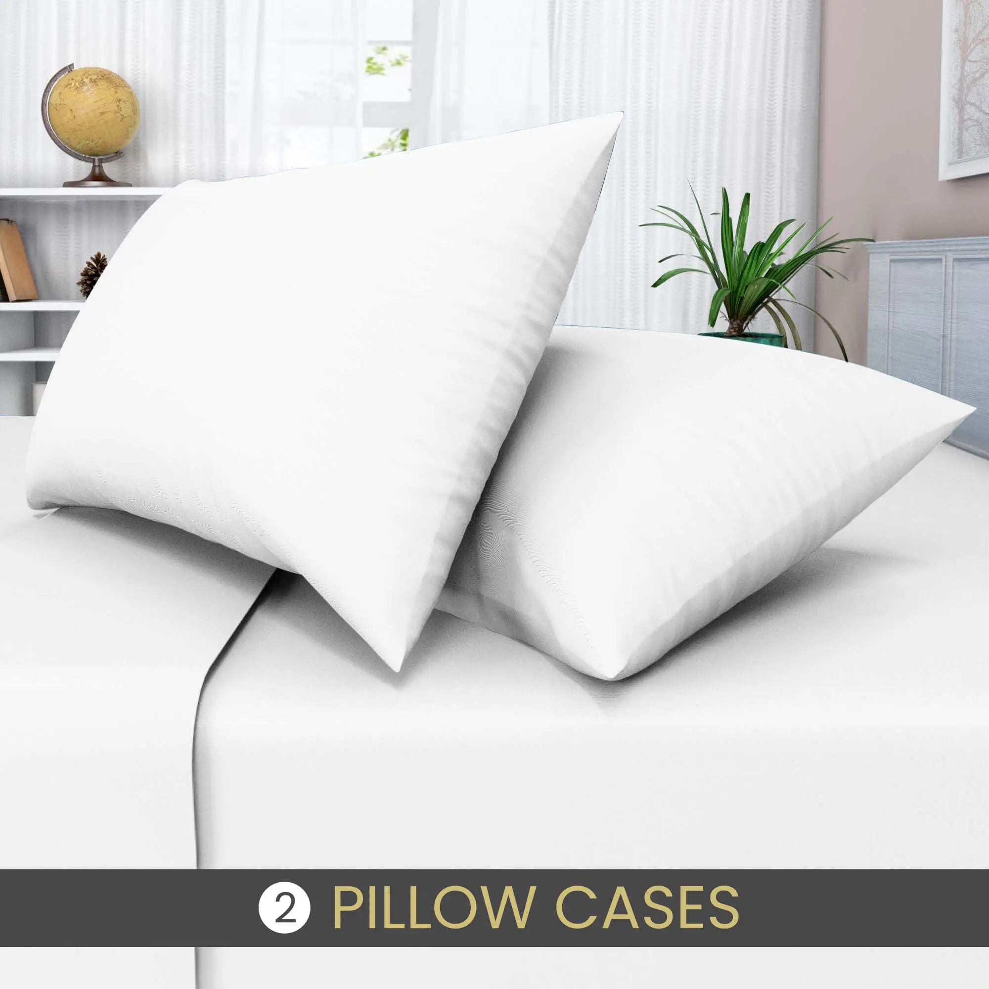 easy care poly cotton pillow cases white