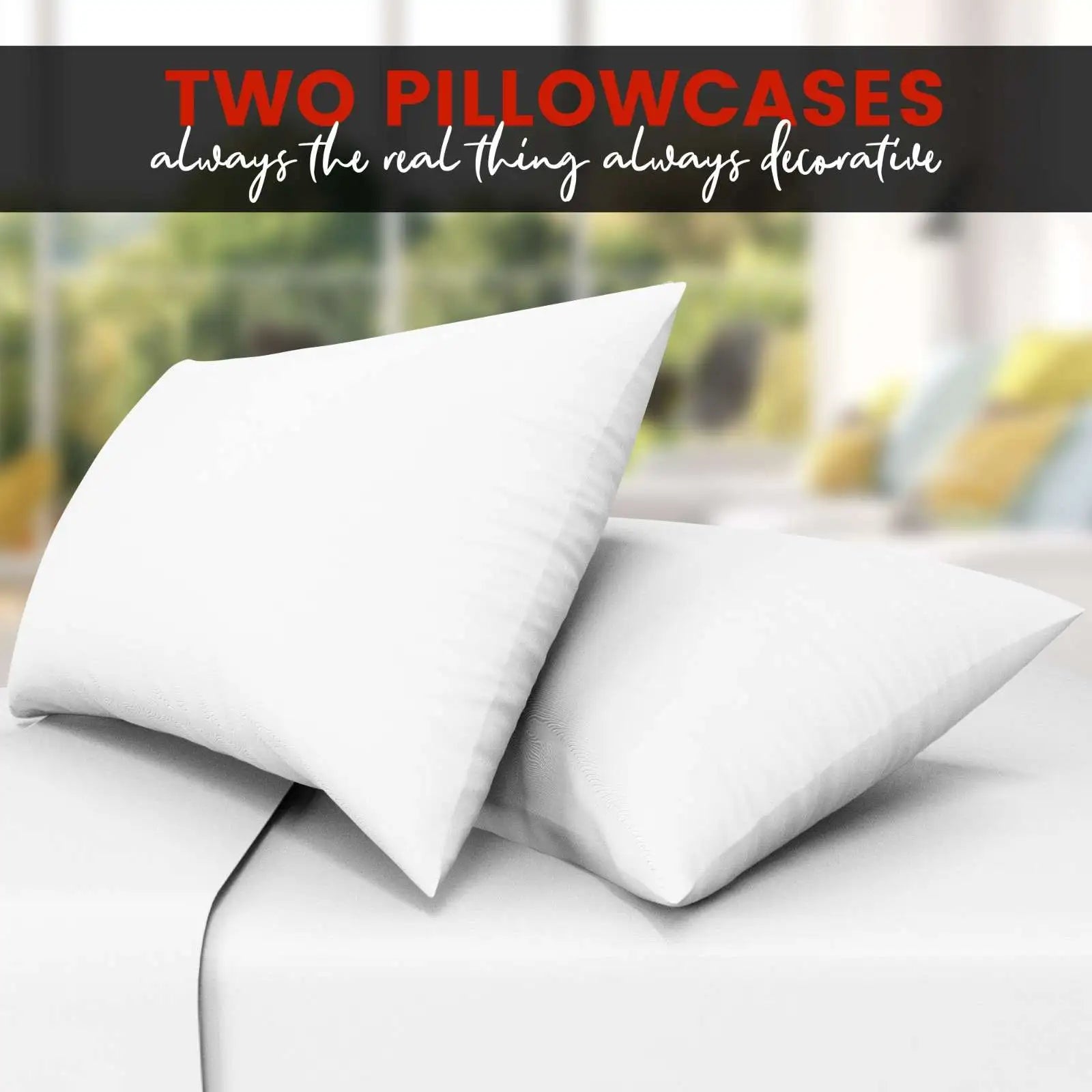 poly cotton pillow cases white